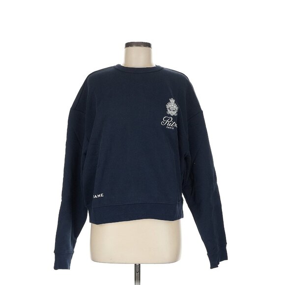 Frame Ritz Paris Concierge Crewneck Sweatshirt in Navy Medium - Picture 2 of 5